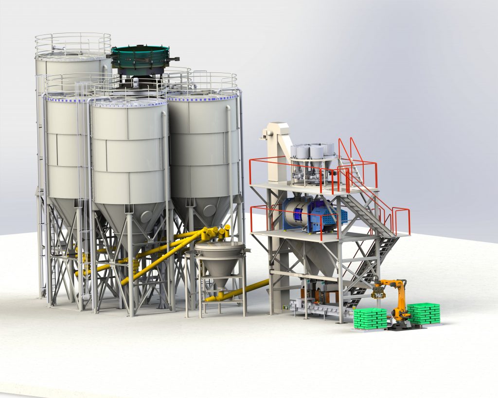 Dry Mortar Machine | Dry Mortar Plants & Industrial Solutions - Vertical dry mortar production line CRL-3