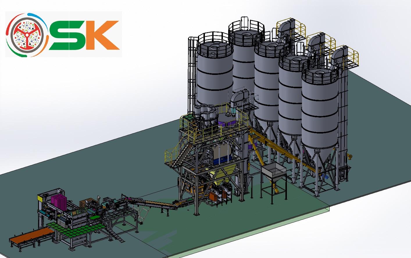 Tower type dry mortar production line - 2