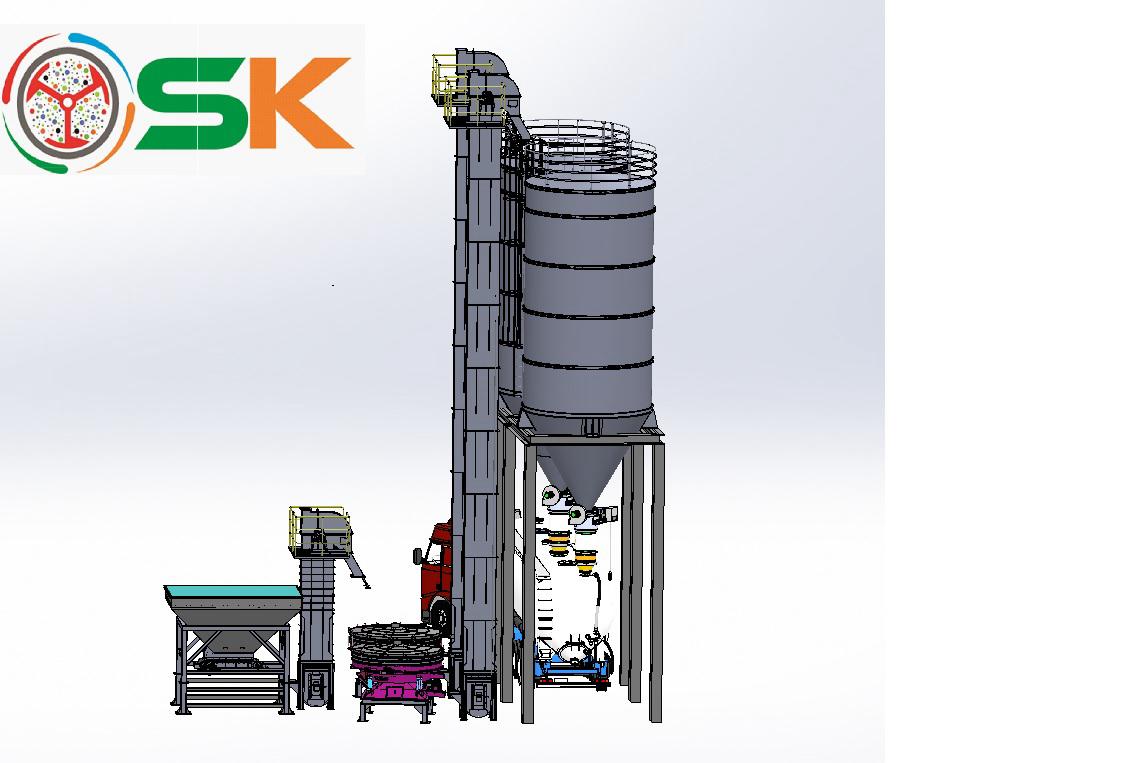 Dry mortar tower production line 20-50t/h - 2