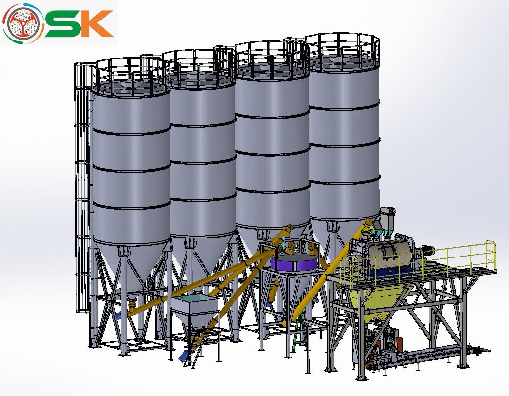 Vertical dry mortar production line OSK-HS - 3