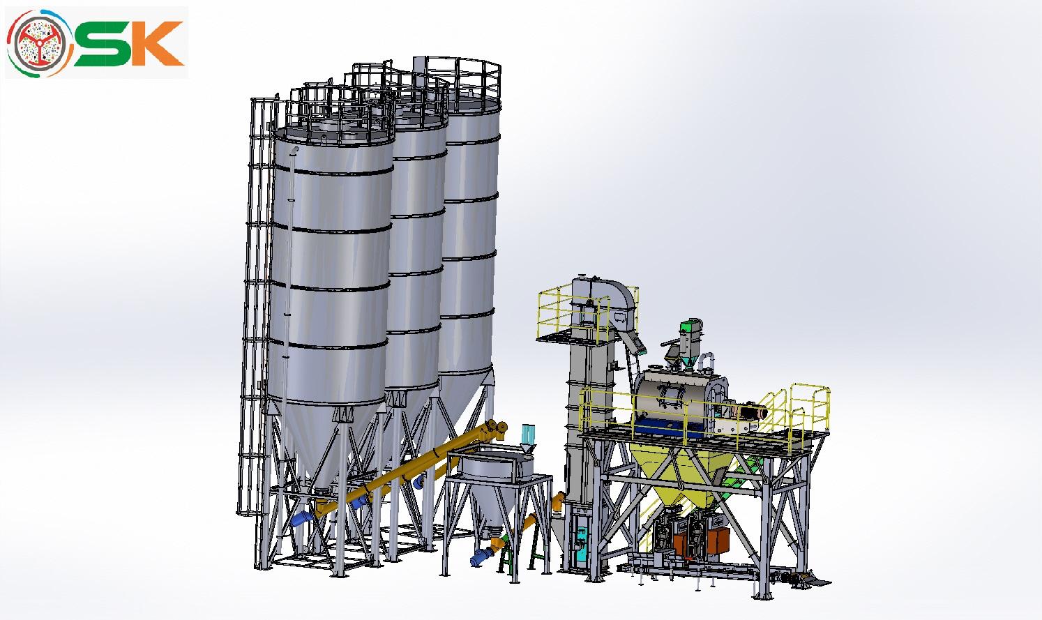 Simple dry mortar production line OSK3 - 3